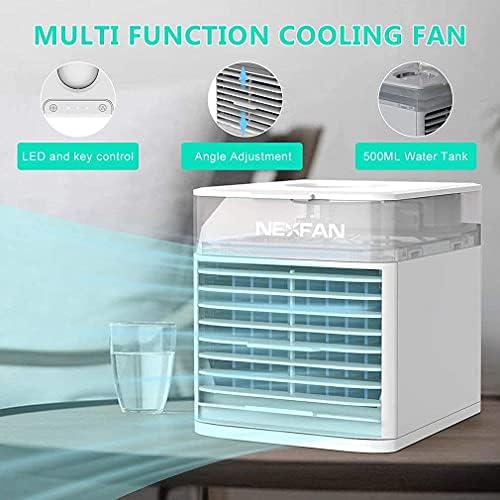 Liliang- Coolers evaporativos Resfriador de ar portátil, mini ar condicionado portátil Fan do refrigerador de ar 3 em 1 refrigeradores evaporativos Purificador Usb com 7 cores Luz LED 3 velocidades Fan de resfriamento de desktop F ventilador f