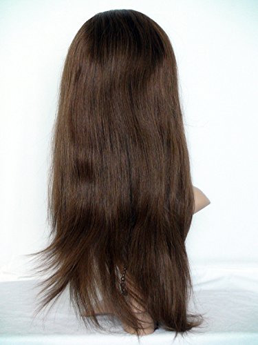 Belas perucas dianteiras de renda de 22 cabelos humanos com cabelos de bebê chineses Remy Remy Human Human Color reto #4 marrom claro
