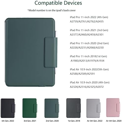 Quark iPad Pro Caso de 11 polegadas 4º 3º 2º 1º geração com teclado, 10 polegadas iPad Air 5th 4th Generation Case With TrackPad, 7
