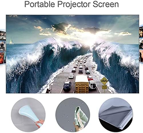 ZLXDP Screen de projetor portátil de 80 polegadas 16: 9 Tela de projeção de vídeo sem moldura Montada de parede para filmes de escritório