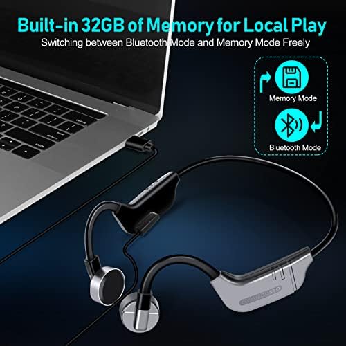 Condução óssea, condução aérea, fones de ouvido na orelha, 3 em 1. New Technology Patent Ultralight Ipx8-Watersproof Swimming Headphones-Bluetooth 5.3 com micro