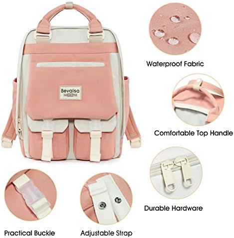 Backpack de laptop Bevalsa, mochila de 15,6 para meninas, bolsa de trabalho à prova d'água, bolsa de estudantes universitários,