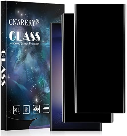 Protetor de tela de privacidade da CNARERY para Samsung Galaxy S23 Ultra 5G, [2 pacote] Anti-espião de vidro temperado fácil