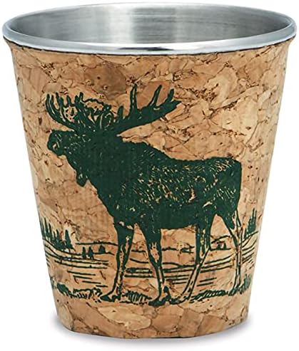 Cape Shore Cork Shot Glass Moose Ideal for Coffee Espresso Tea Parties Housewarming, 3 oz, azul verde