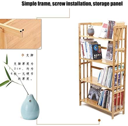 Prateleira de armazenamento htllt prateleira de bambu flutuante plataforma de armazenamento de prateleira, altura ajustável,