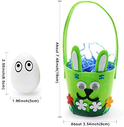 NC Páscoa Bunny Basket Decoration Creative D I Y com Handle and Egg Children Gift for Family Party Party Holiday Children