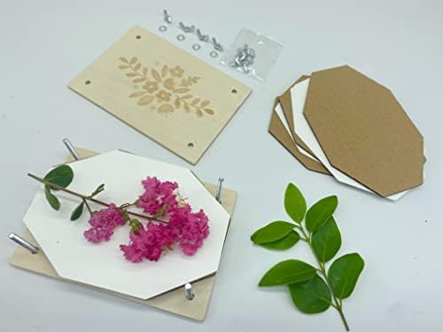 Pearlshan Small Wooden Flower Press 6,7 polegadas x 4,7 polegadas Planta de folhas prensa para Flores Pressoldadas DIY Artesanato 004