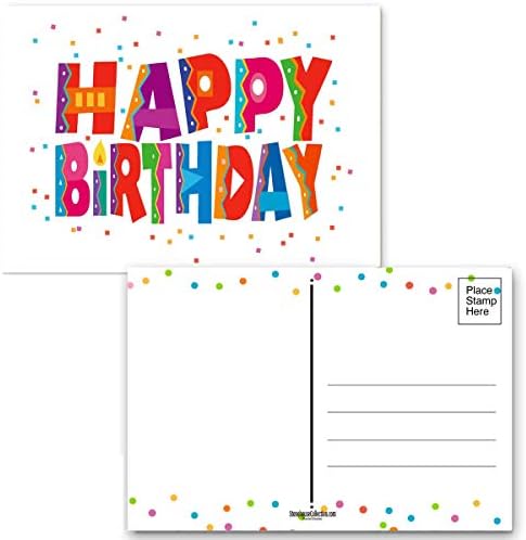 Stonehouse Collection | 50 cartões postais de feliz aniversário | Tamanho de 4 x6 para facilitar o correspondência | Cartões divertidos e festivos para familiares, amigos e colegas