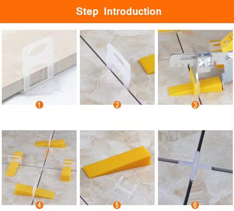 Sistema de nivelamento de ladrilhos com picador de ladrilhos 400 peças espaçadores de telha clipes e cunhas reutilizáveis