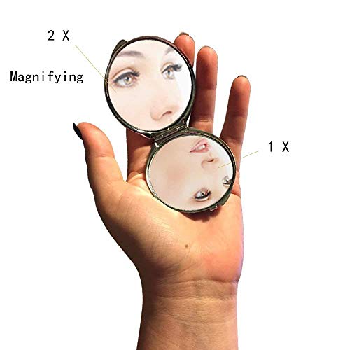 Espelho, espelho pequeno, espelho de bolso de física de lobo animal, ampliação de 1 x 2x