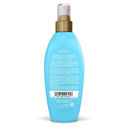 Óleo de Argan Ogx de Spray de sal marinho de textura de cabelos no Marrocos, Licença de Definição de Curl e óleo de Argan