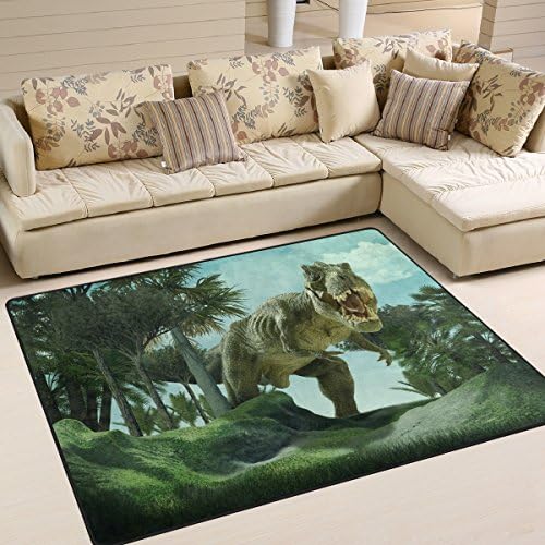 Colourlife 80 x 58 polegadas leves leves tapete de tapete de tapete interno tapetes de piso decoração de casa para crianças Dinossauros gigantes
