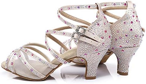 Ruybozry Mulheres Sapatos de dança latina Rhinestones Salsa Salsa Bachata Casamento Sapatos de dança, modelo YCL508