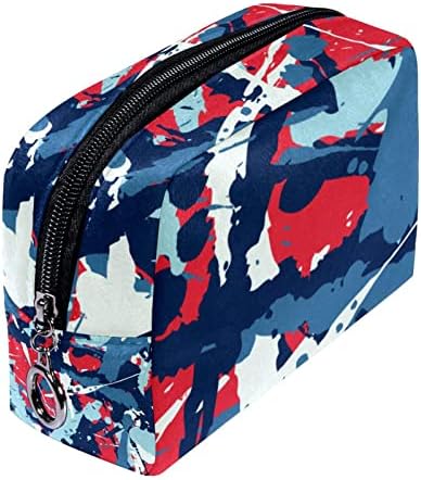 Bolsa de maquiagem tbouobt bolsa de bolsa cosmética bolsa bolsa com zíper, azul vermelho abstrato de arte graffiti
