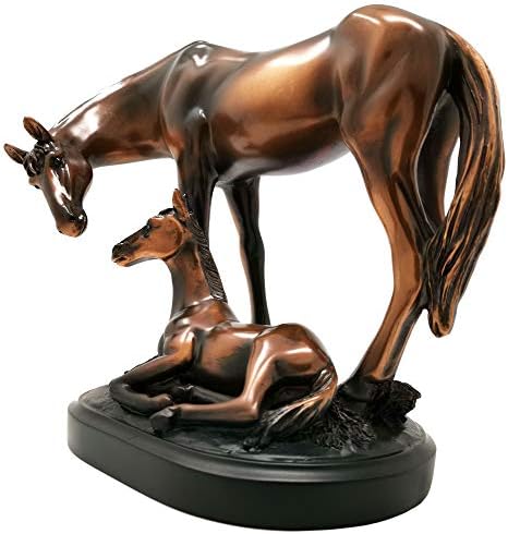Treasure of Nature Bronze Mom e Baby Horse Sculpture Statue, 8 x 4,5 x 7 polegadas