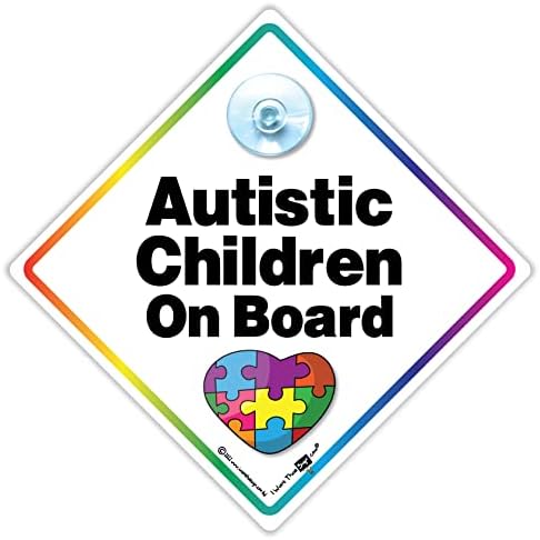 Sinal de carro autista infantil, sinal de carro autismo, sinal de carro autista, sinal de carro de bebê, sinal de punção autista de alta visibilidade do veículo sinal 14 x 14cm