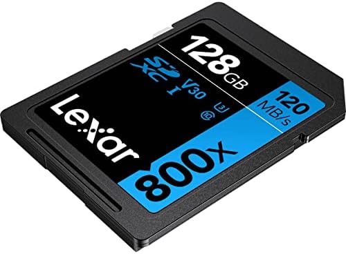LeXar High-Performance 800x 128 GB SDXC UHS-I Memory Card, C10, U3, V30, Vídeo Full-HD e 4K, até 120 MB/S Leia, para câmeras de apontar e disparar, DSLR de gama média, HD Camer.