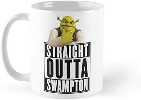 Shrek Straight Outta Swampton Coffee Caneca 11 onças e 15 onças de chá de chá de cerâmica