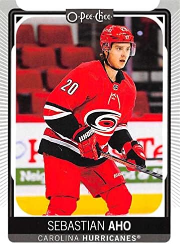2021-22 O-PEE-Chee #12 Sebastian Aho Carolina Hurricanes NHL Hockey Trading Card