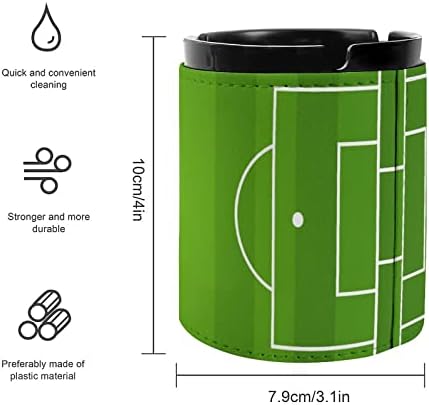 Futebol Campo de couro cinzeiro para cigarros redondo bandejas de cinzas para escritório em casa e restaurantes