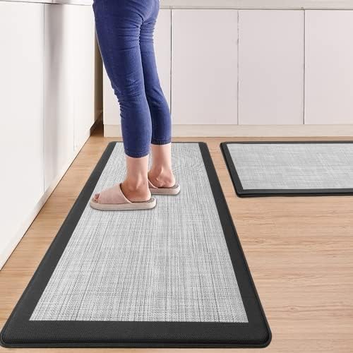 Wezvix anti -fadiga tapete de cozinha [2 PCs], tapetes de cozinha almofadados e tapetes não esquiadores e tapete de piso