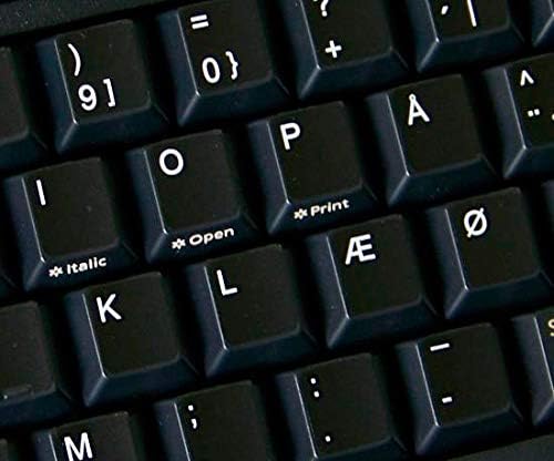 Substituição Decalques de teclado dinamarquês Decalques pretos para desktop, laptop e caderno