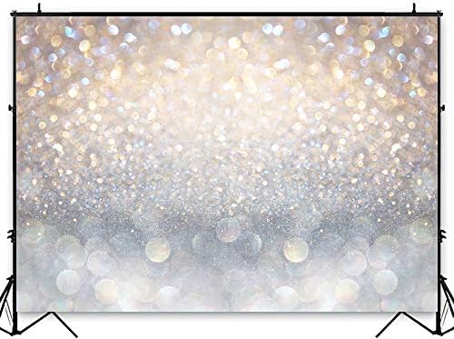 Avezano Silver White Sequin Photography Backdrop Glitter Bokeh para Birthday Baby Shower Party Party Photo Booth Studio adereços