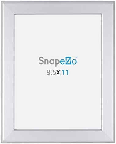 Quadro de certificado de Snapezo 8.5x11, prata, perfil de alumínio de 1,25 polegada, moldura de carregamento frontal, montagem de parede, série profissional