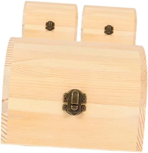 Favomoto 6 PCs Liga de madeira arqueada de caixas de madeira grande, média e pequena caixa de embalagem