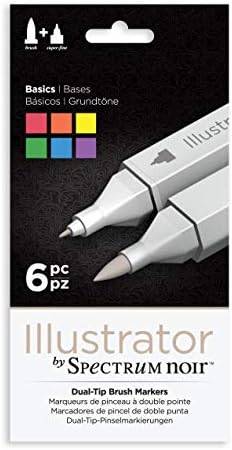 Ilustrador por Spectrum Noir 6 peças Twin Tip Artist Marker, BASIC