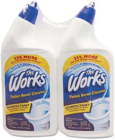 The Works 33302wk Desinfetante limpador de vaso sanitário, garrafa de 32 oz, 2/pacote