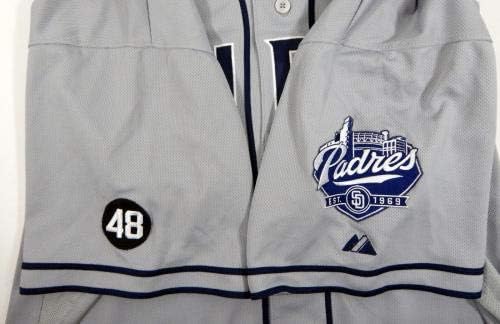 2012 San Diego Padres Ross Ohlendorf #59 Game usado Jersey Grey 48 Patch - Jerseys MLB usada por jogo MLB