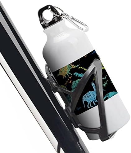 Grunge Dino Dinosaur Aluminium Water Garrafs com caneca de viagem de garrafa esportiva reutilizável para morcent