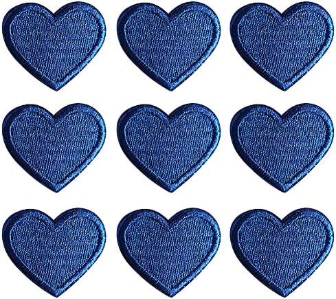 Misdonr 18pcs marinho azul coração bordado ferro em manchas para jaquetas de roupas mochilas 4x4.3 cm