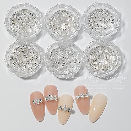 Larms de unhas de unhas prateadas Arte do zircão de metal jóias de jóias de cristal de brilho para unhas Arte Decorativa