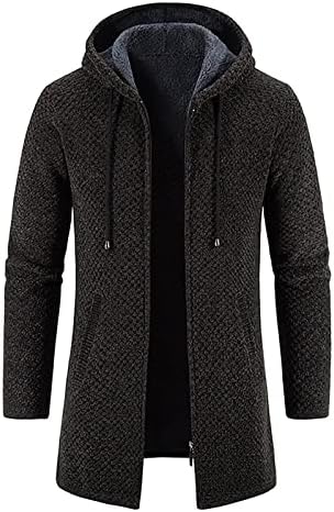 Jaqueta de manga comprida uofoco Men plus size caminhada jaqueta de inverno botão casual cor de lapela sólida lã quente confortável