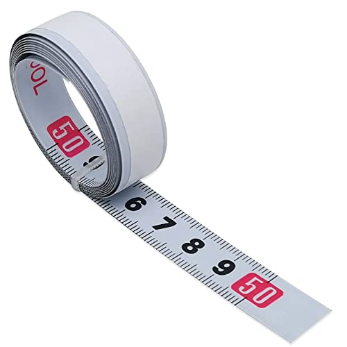 Fita adesiva autoadesiva da métrica de prata, 1m de comprimento, largura de 12,5 mm, leitura direita para esquerda, para