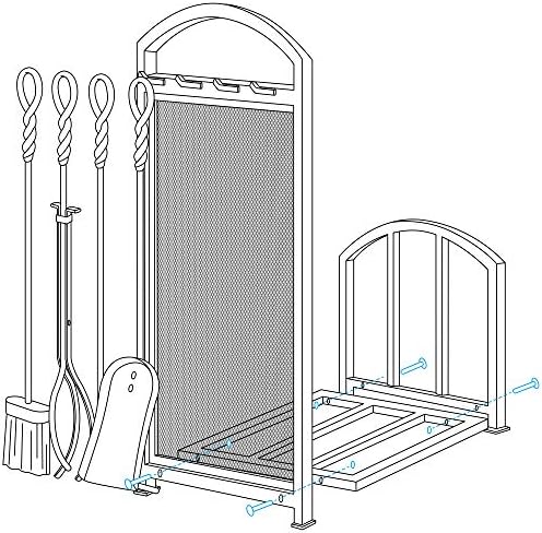 AMAGABELI FIREWOOD RACK BUNDE 30.7in Firewood rack com 4 ferramentas de lareira