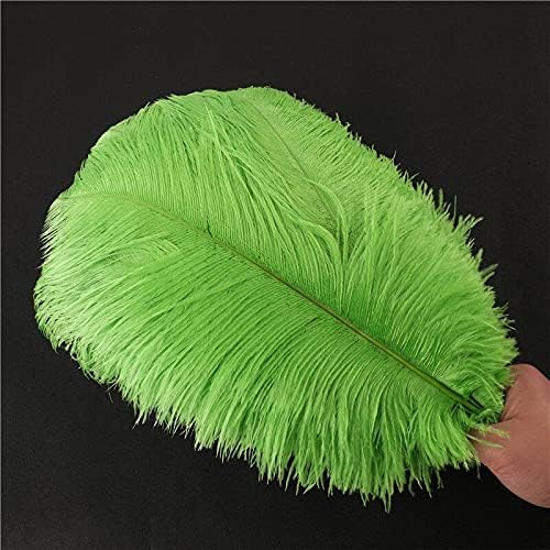 Zamihalaa 10-200pcs Avestruz verde de maçã Feather 15-70cm Feathers DIY para artesanato Decorações de vestidos de noiva de festa de natal para artesanato-35-40cm 14-16 polegadas-100pcs