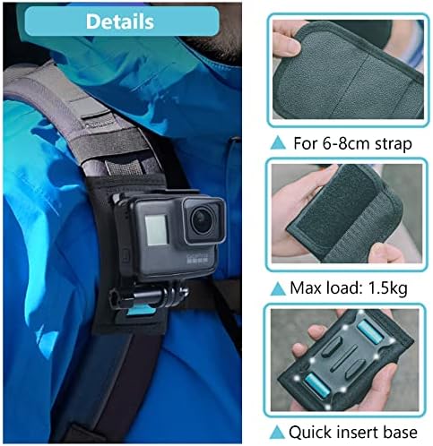 Montagem da mochila de rotação unixyz 360 com clipe de telefone para GoPro, saco de cinto de cinto de cinto de ombro Vista de