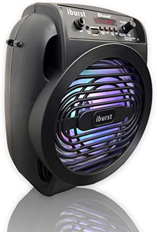 Iburst Portable Bluetooth PA Sistema de alto -falantes 600W Subwoofer ao ar livre recarregável, microfone, luzes de festa, USB, rádio, microfone + som estéreo remoto, baixo, baixo, praia, piscina, piscina, chuveiro