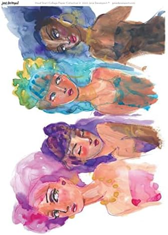 Papel de colagem de Jane Davenport 8x12 FACD fresco, multicolorido