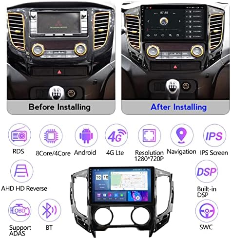 FBKPHSS Android 11 estéreo de rádio para Mitsubishi L200 2015-2019, Multimedia Video Player com GPS Navigation CarPlay RDS