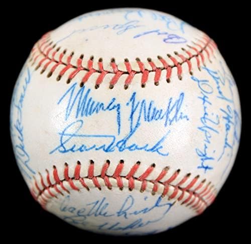1953 Los Angeles Angels PCL Team assinou beisebol por 24, Hack, Baker, Richards ++ - Bolalls autografados