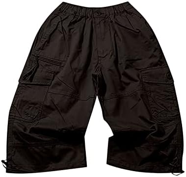 Shorts de carga masculinos, shorts de carga Capri masculinos de caminhada casual abaixo do joelho 3/4 shorts de carga com multi-bockets