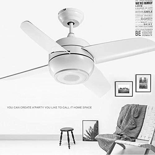 Tabrãos de teto Cutyz com lâmpadas, fã de música Light Light Ultra-Quiet-Quiet Remote Control Ceiling Fan Light