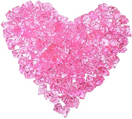 Haddiy rosa rosa rock para preenchimentos de vaso, 160 pcs acrílico jóias falsas esmagadas para o dia do dia dos namorados e
