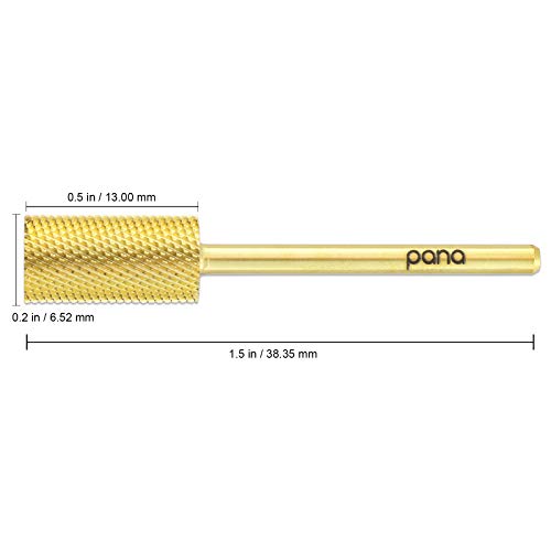 Pana Professional 3/32 Tamanho da haste - tampa plana de cano grande de cano grande carboneto de ouro fino - bit de broca de unha