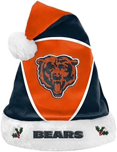 Foco Chicago Bears Colorblock Santa Hat-edição limitada Bears Papai Noel-Represente o NFL-NFC North e mostre seu espírito de equipe com fã de fã de futebol de Chicago oficialmente licenciado equipamento