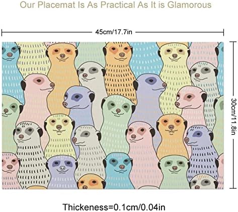 MEERKATS PADRÃO PVC TABELA TATS DE LAVABLE PLACEMATS TOLETA DE TABLETO DA TABELA DE TABILIDADE PARA TABELA DE DINA